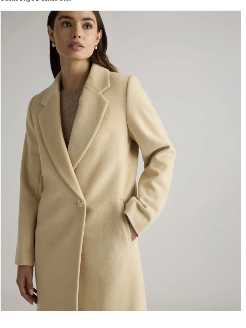 Quince NWOT Large Italian Wool Lined Coat RARE COLOUR Heather Macadamia